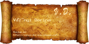Ványi Dorina névjegykártya